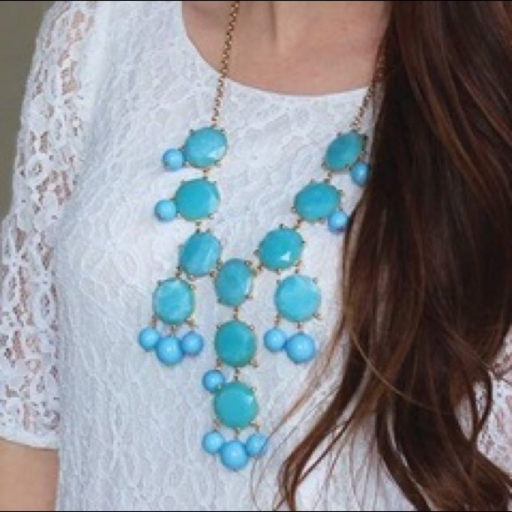 Light Blue Statement Bauble Necklace